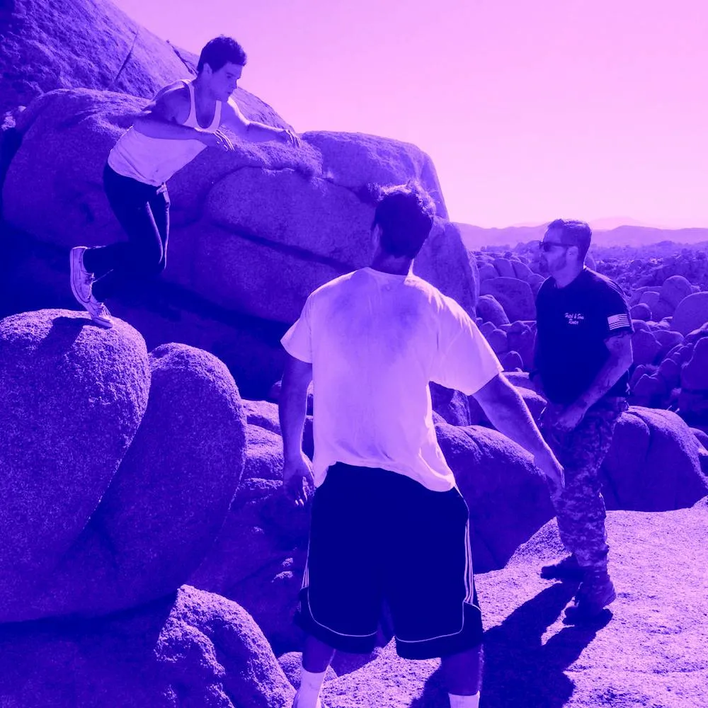 Bouldering with sober coach