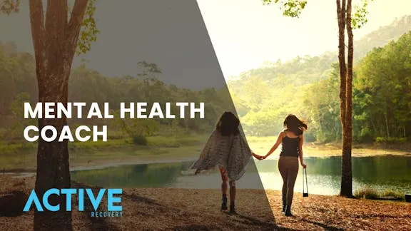 client and mental health coach by lake