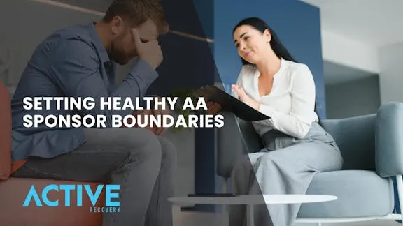 A former alcoholic guy speaking with a woman aa sponsor