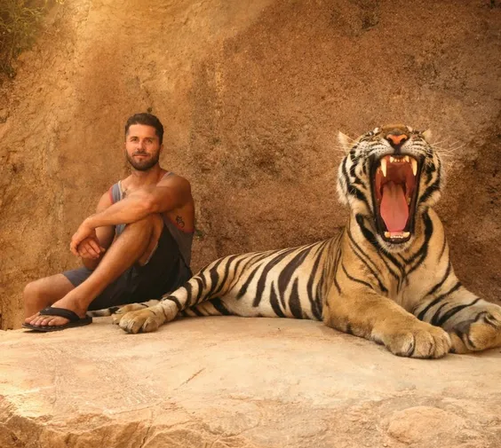 Active Recovery Founder and Sober Companion Taylor Wilson with Tiger